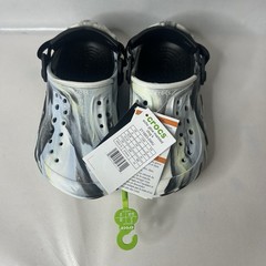 Crocs Echo Glow Marbled Clog Black/White 211883-0WU Youth J2 New With Tags