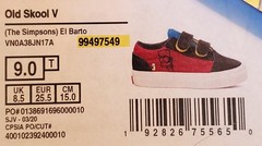 Vans The Simpsons Old Skool V El Barto Shoe Toddler Size 9 NEW NIB