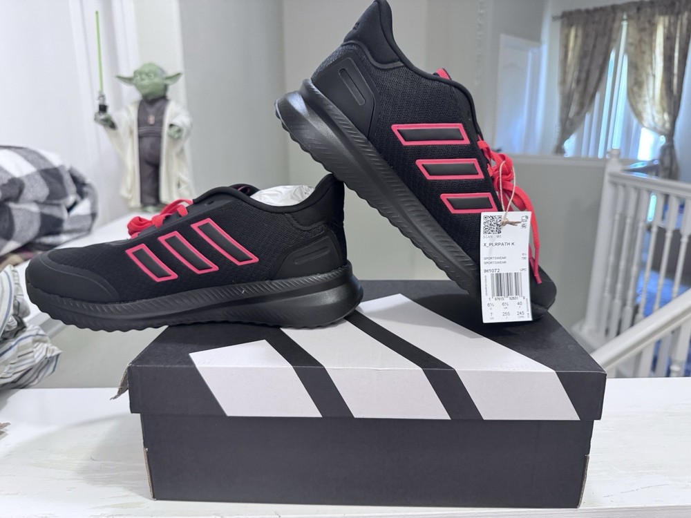 Adidas X_PLRPATH K Black Red Size 7 Athletic Running Shoes IH1072