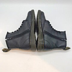 Dr. Martens Docs 1460 J Combat Boots M4 L5 EU36 Black Leather Side Zip High Top