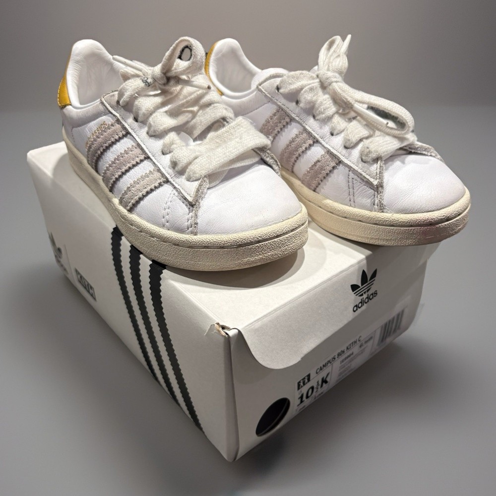 Kith Classics X adidas Original Campus 80s Mango Yellow White IE4805 Samba 10.5k