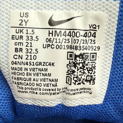 Nike Cosmic Runner PSV Little Kids‘ Size 2Y Shoes HM4400-404 Blue White Black