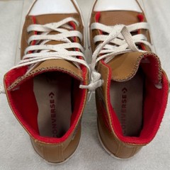 Converse Chuck Taylor All Star Juniors Size 2 High Top Brown Red Sneaker Shoes