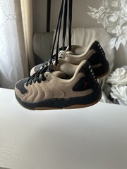 Jordan Session (GS) Sneaker Beige Black Pink Leather Kids 5.5 Youth AT-4/62-NWT