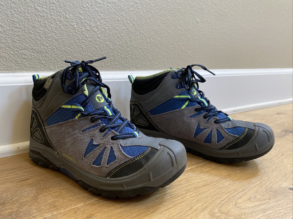 Merrell Capra Waterproof Trail Hiking Boots Gray/Blue Size 5.5