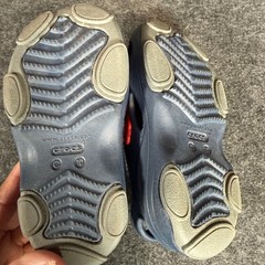 Crocs Kids Swiftwater Clog Navy Blue Red Hook Loop Strap Shoes Size C10