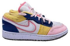 Air Jordan 1 Low SE Multi Color Canvas Size 4Y DV1323 100 HAS WEAR