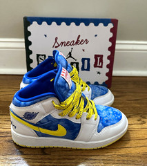 Jordan Air Jordan 1 Mid SS (GS) White/Blue/Yellow 5Y FZ3945-100