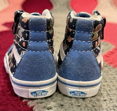 VANS Toddler Size 7 EU 23.5 zip Space Dinosaurs Good Condition suede