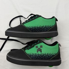 Heelys Minecraft Pro 20 Kids Size 3 Green Black Creeper Skate Shoes 10542