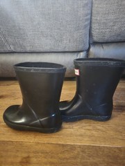 Hunter Original Kids Black Rubber Pull-On Mid-Calf Rain Boots US 6