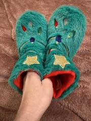 Kids Christmas Tree Bootie Slippers – Cat & Jack™ Dark Green MEDIUM 2/3 NEW
