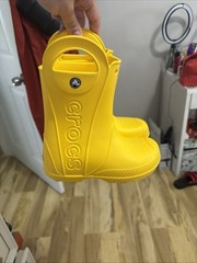 Crocs Handle It Yellow Unisex Kids Rain Boots Pull-On Rubber US Size 13
