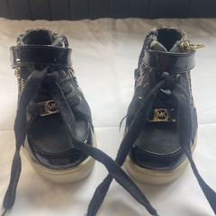 Michael Kors Kids( children)Sneaker Tan/ Black Lace Up& zipper Shoes 6