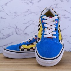 Vans Old Skool Colorshift MTV Pink/Blue/Yellow Checkerboard Low Shoes Kid Sz 12