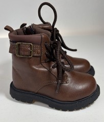 Carter’s Maliyah Kids Ankle Bootie Lace-Up Side Zip Buckle Brown US 6M EU 22