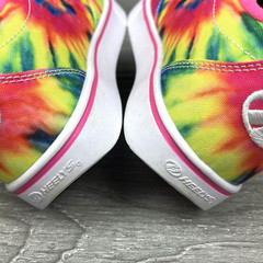 HEELYS Sneakers WITH Wheels Youth Size 3 Tie Dye Lace Up Skate Shoes Pink Pro20