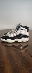 Jordan 6 Rings Shoes Youth Size 4Y White Black Green Sneakers 323419-115