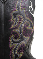 Justin Black Leather Square Toe Pull On Boots Kids Youth Style 2554 JR Sz 5.5 D