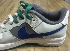 Nike Air Force 1 LV8 Remix Youth Size 6Y Silver Blue Gray White Lace Sneakers
