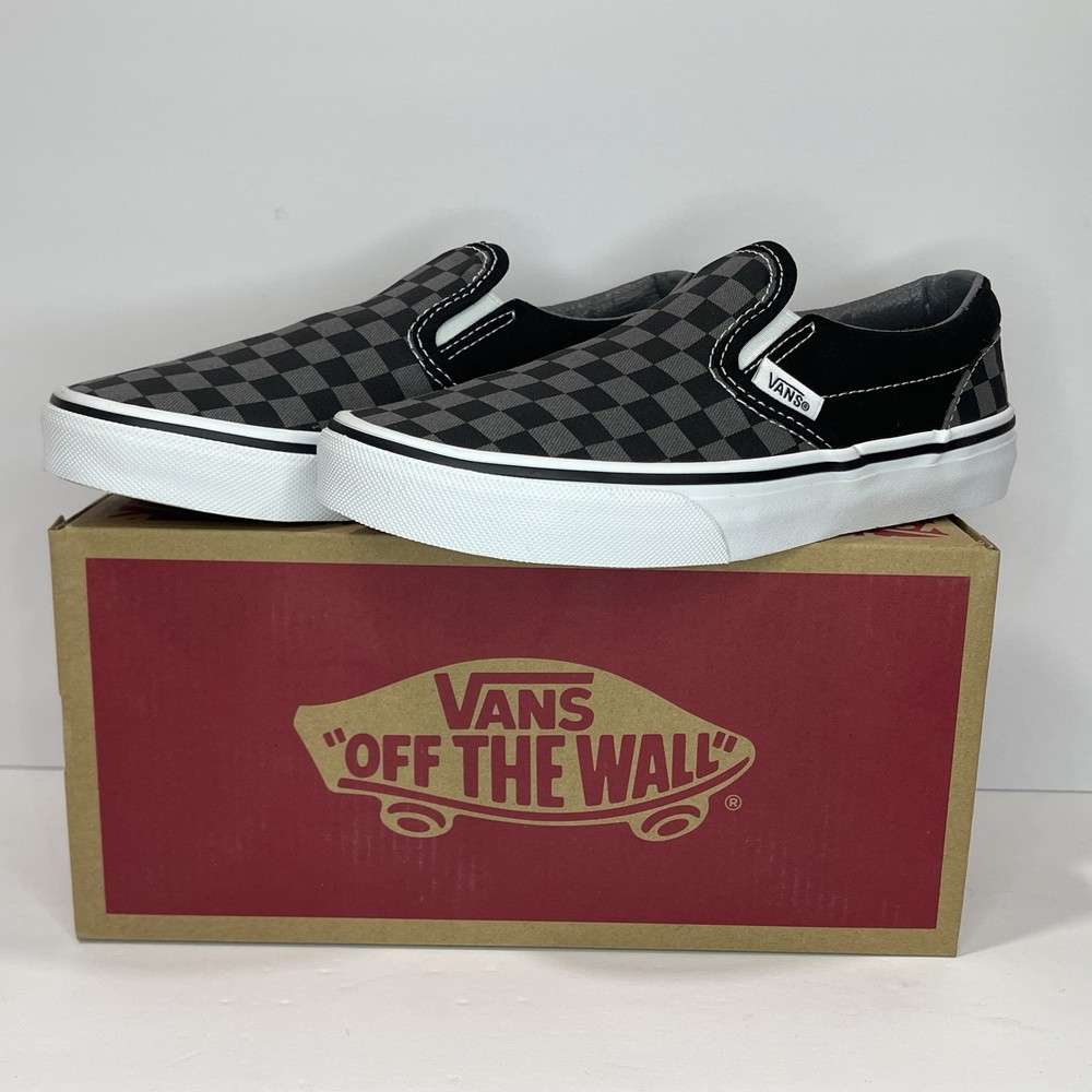 Vans Classic Slip-On Checkerboard Black Pewter Kids Size 3Y New in Box