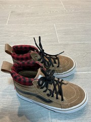 Vans Old Skool Mid Outdoor Flannel Lined Skateboard Shoes Brown 12.5 C