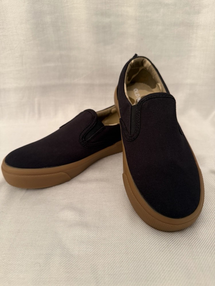 Old Navy Kids Slip-On Canvas Shoes Black Brown Camouflage Size 13 Unisex Casual