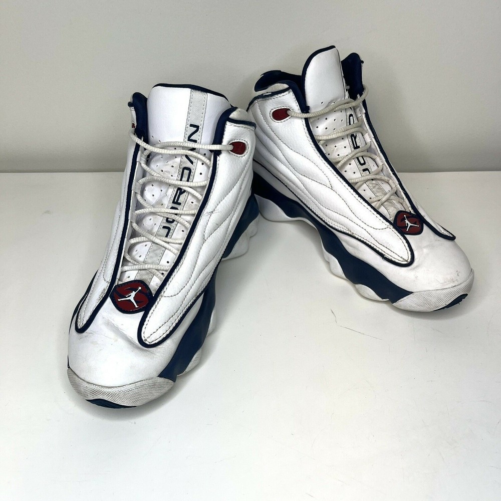 Air Jordan Youth Pro Strong GS White Midnight Navy Basketball Shoes size 7Y