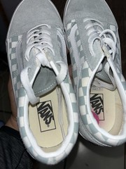 Vans Ward Old Skool Checkerboard Sneakers Youth 4 Teal White Low Top Lace Up
