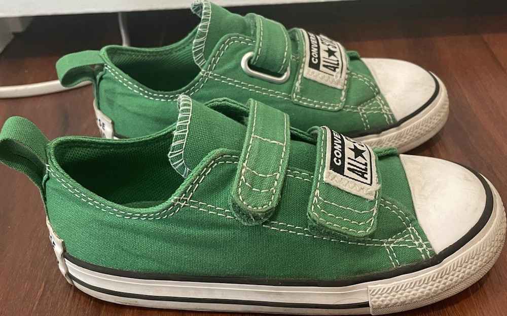 Converse All StarHook & Loop Low Top Green Sneaker Boys US Toddler 10 Preschool
