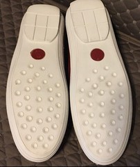 MARC JOSEPH NEW YORK Kids Leather Studded Loafer Red Grainy SZ 5.5 NEW