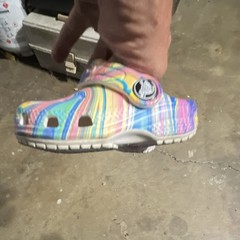 CROCS Classic Clog Unisex Kids US 4 Multicolor Swirl Slip On Rubber C6
