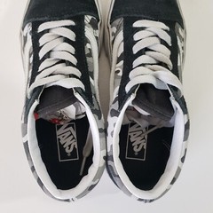 Vans Old Skool Shoe Kids Size 3 Camo Black White Low Top Lace Up Skateboad Skate