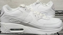 Big Kid’s Nike Air Max 90 LTR White/White-Metallic Silver (GS) (CD6864 100) –