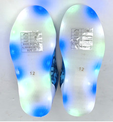Ecko Unltd. Blue Camo/White Light-up Sneakers w/hook & loop strap~Kids sz 1~NWT
