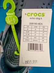New Crocs Echo Clogs K Junior 5 J5 Storm Blue Grey Unisex Shoes 208190-4EA