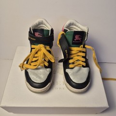BURBERRY Kids Authentic Preloved Black Pink and Yellow Sneakers US 11.5 EU 29