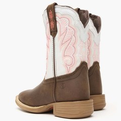 Durango® Lil‘ Rebel Pro™ Big Kid’s Trail Brown and White Western Boot