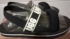 Size 6 -UGG Kids Zuma Sling Black And White With Box Unisex