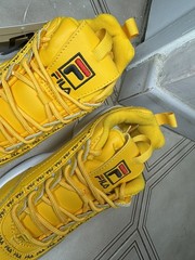 FILA Disruptor PRM Repeat White Yellow 3FM00406-743 Kids 6.5Y