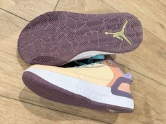 Jordan Low Top Sneaker Unisex Kids Size 7 Peach/Purple/Teal Lace Up