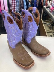 El Patron KIDS Waterproof Square Toe Pull On Western Buckaroo Boots Youth Size 5