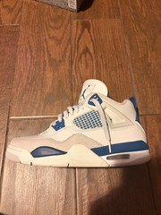 Jordan Air Jordan 4 Retro (GS) White/Blue Leather Sneakers 7Y HF4281 141