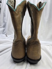 Dan Post Brown Turquoise Western Embroidered Leather Boots Unisex .