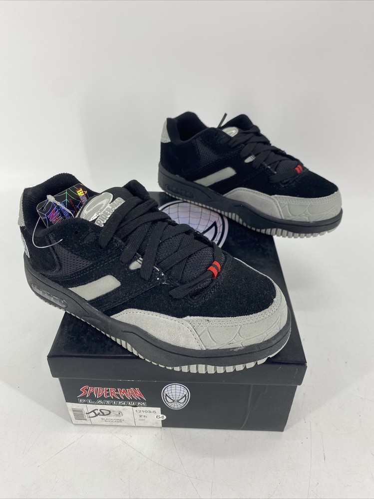 RARE Deadstock 2005 MARVEL Spider-Man Platinum Kids Shocker Shoes Black Size 2.5