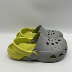 Crocs Toddler Kids Clogs C8 Gray Unisex Electro Back Strap Round Toe
