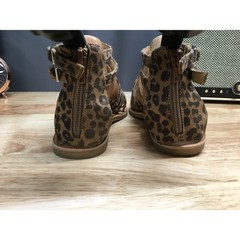 Treasure & Bond Alana Gladiator Sandals Girls 4 Brown Leopard Print Zip Closure