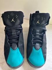 Nike Air Jordan True Flight Rio Teal Black Gold 342774-014 Youth Size 6Y Women 7