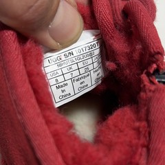 UGG Kids Red Suede Bootie Shearling Lined Lace Zip US 8 EU 25