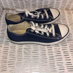 Converse All Star Chuck Taylor Low Top Navy Canvas Youth Shoes Size 3 3J237
